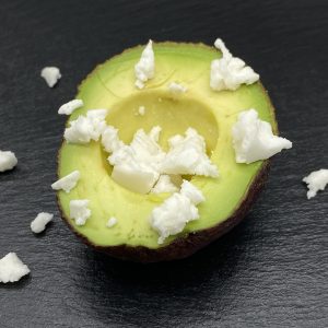 vegan feta cheese with avocado