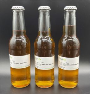 Cola Flavoured Soda Water orange brown glass bottle