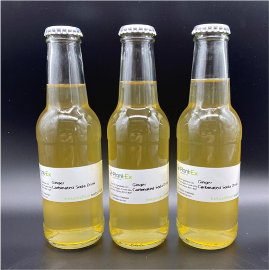 Ginger Flavoured Soda Water yellow glass bottle