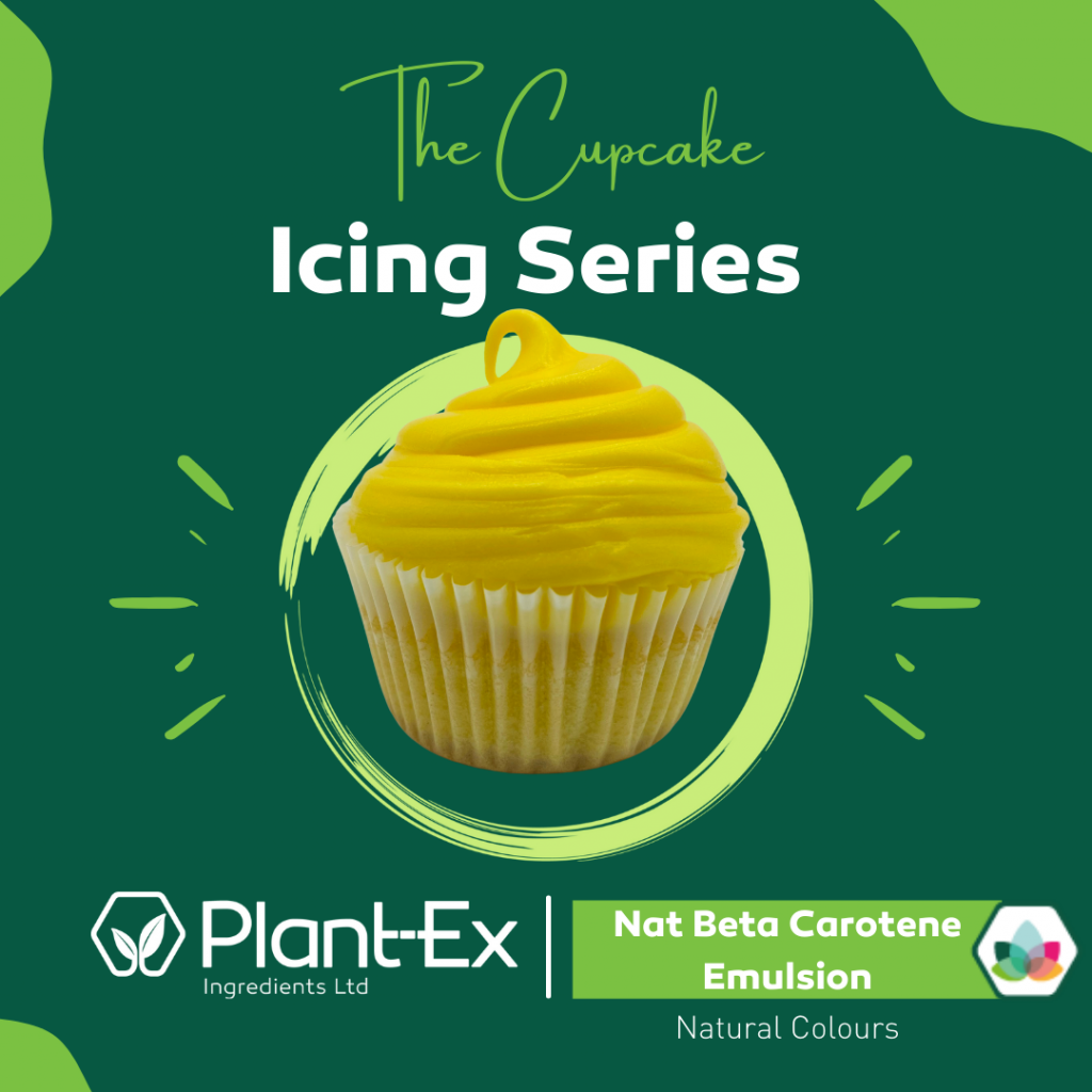 beta carotene emulsion yellow icing cupcake