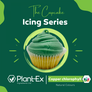 copper chlorophyll green icing cupcake