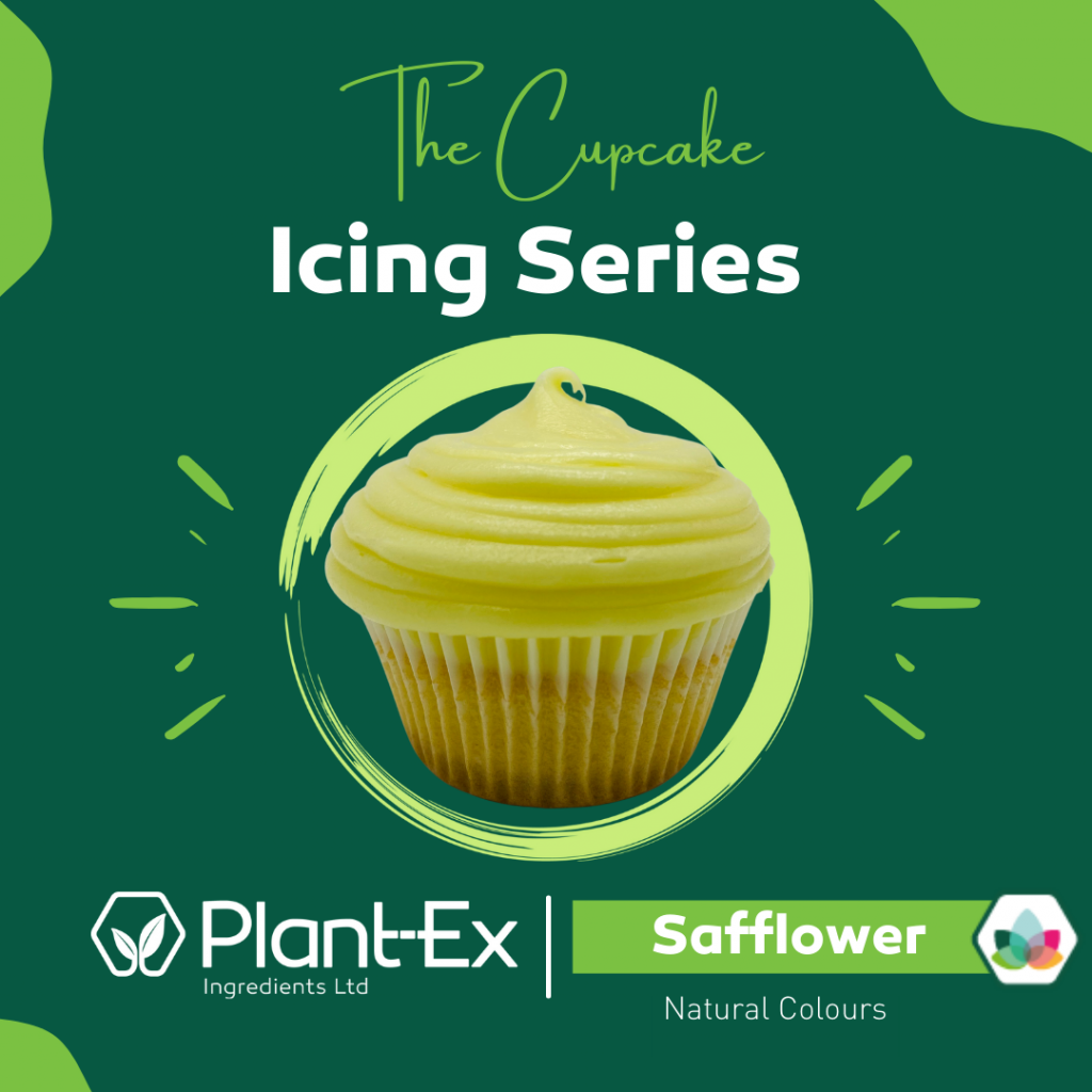 Safflower yellow icing cupcake