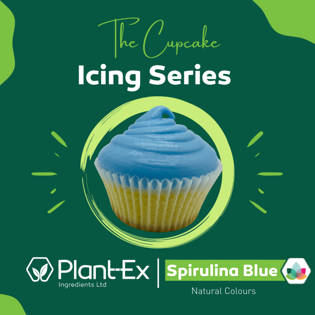 Spirulina blue icing cupcake