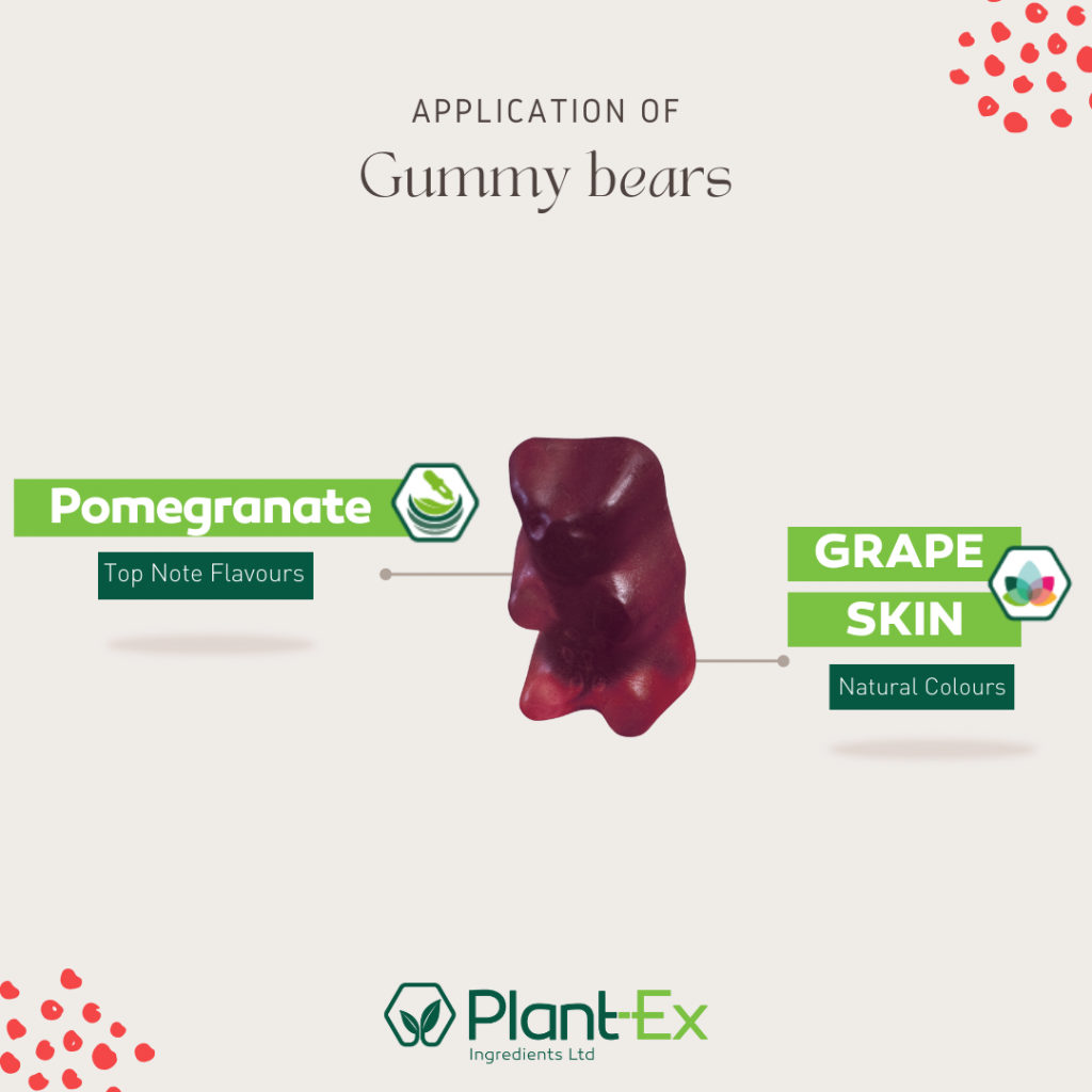 Pomegranate grape skin purple gummy bear
