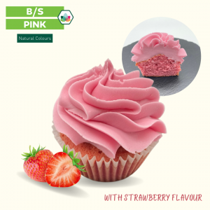 B/S pink cupcake with strawberry flavour food colouring