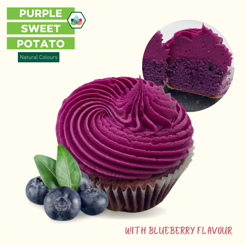 Purple sweet potato anthocyanins blueberry flavour cupcake