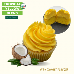 Tropical yellow coconut cupcake food colouring aroma