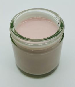 Strawberry red pink fruit preparation in yoghurt