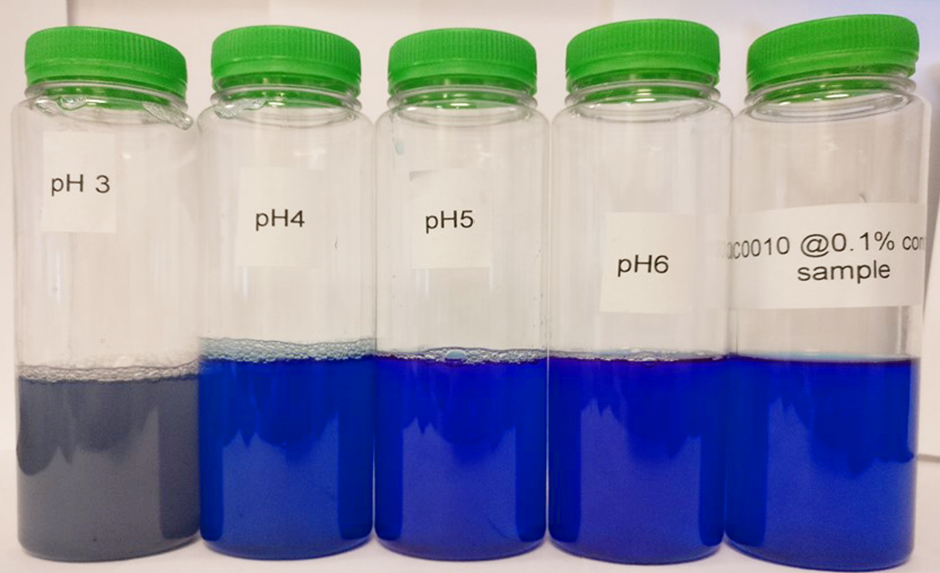 spirulina blue in different pH trial 