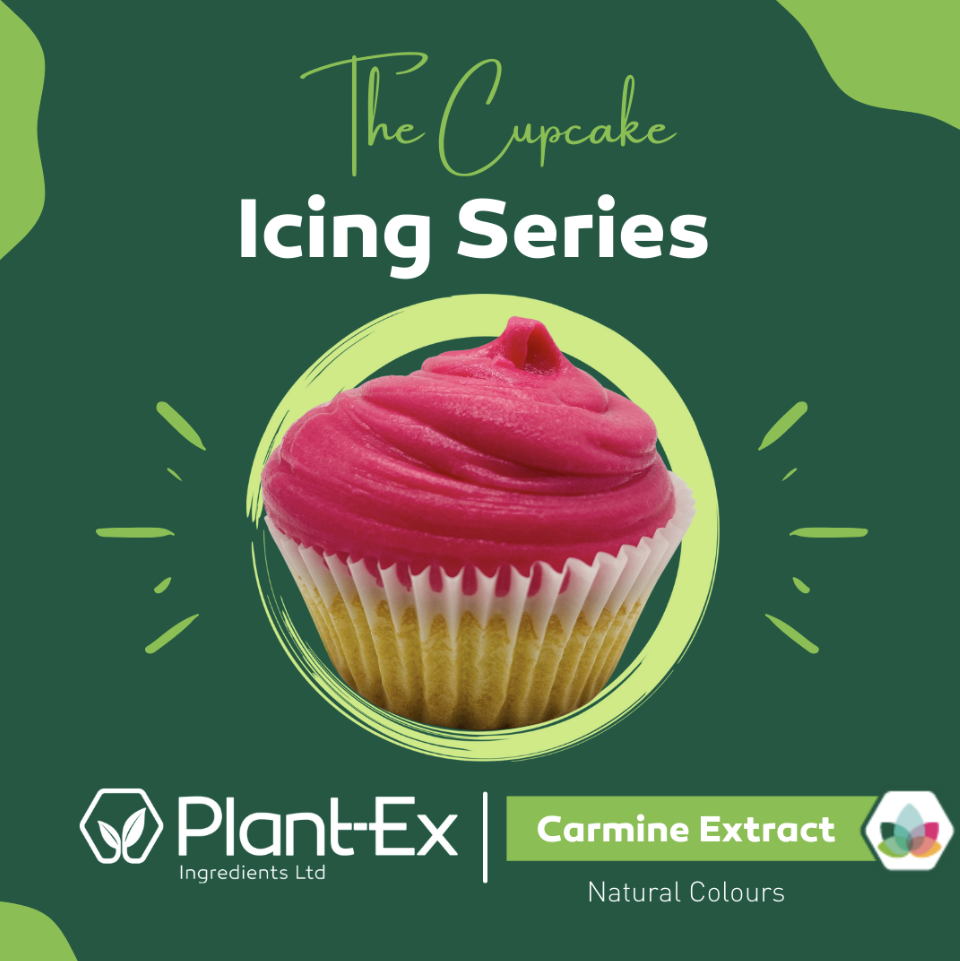 carmine extract in pink colour cupcake