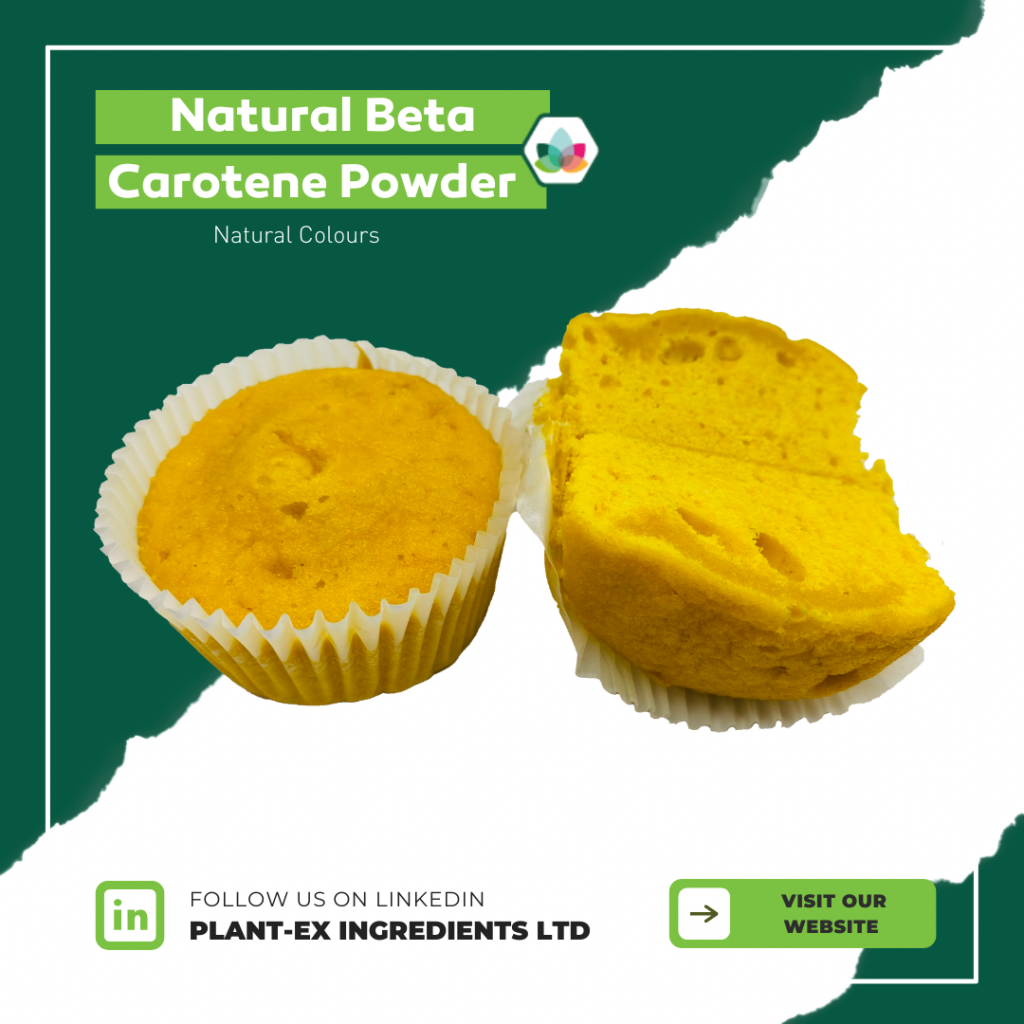 natural beta carotene in yellow colour cupcake