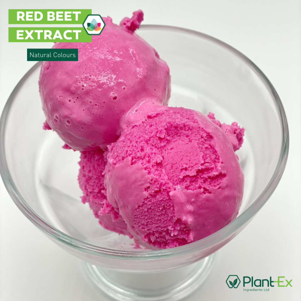 red beet extract pink coloured ice cream