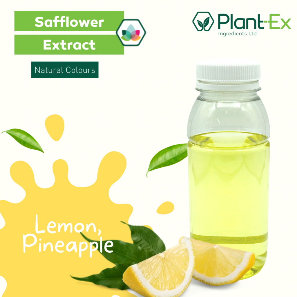 Safflower extract in a clear yellow drink